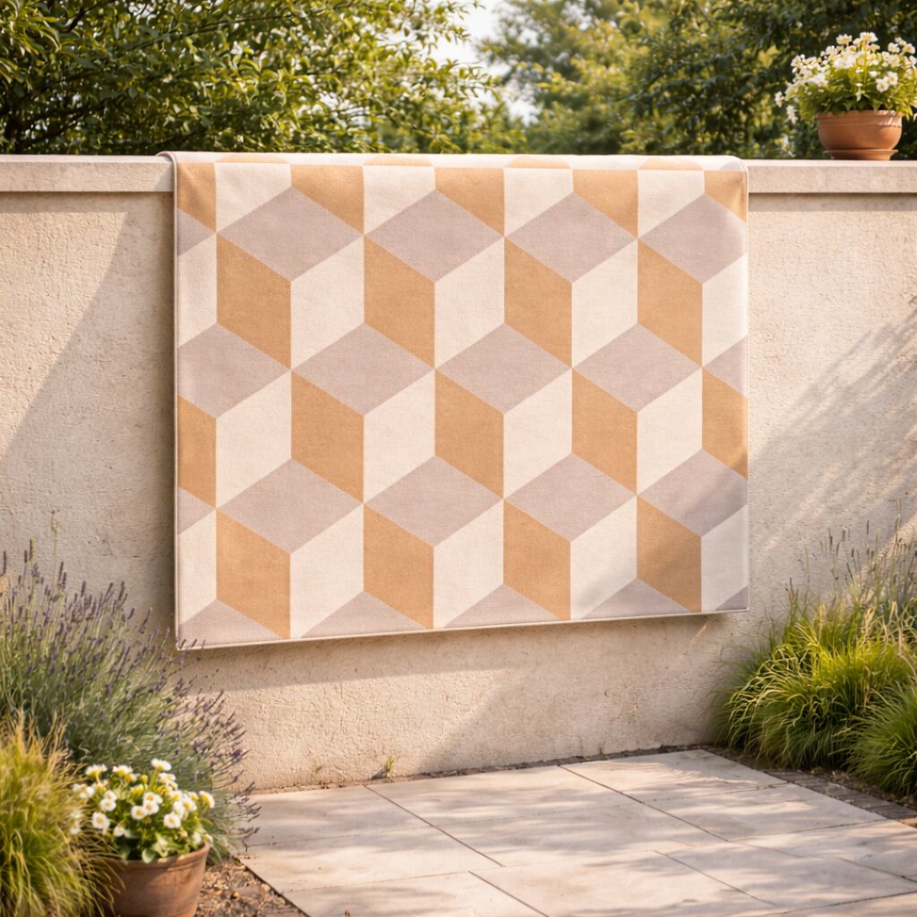 3D Cube Optical Illusion Living Room Rug