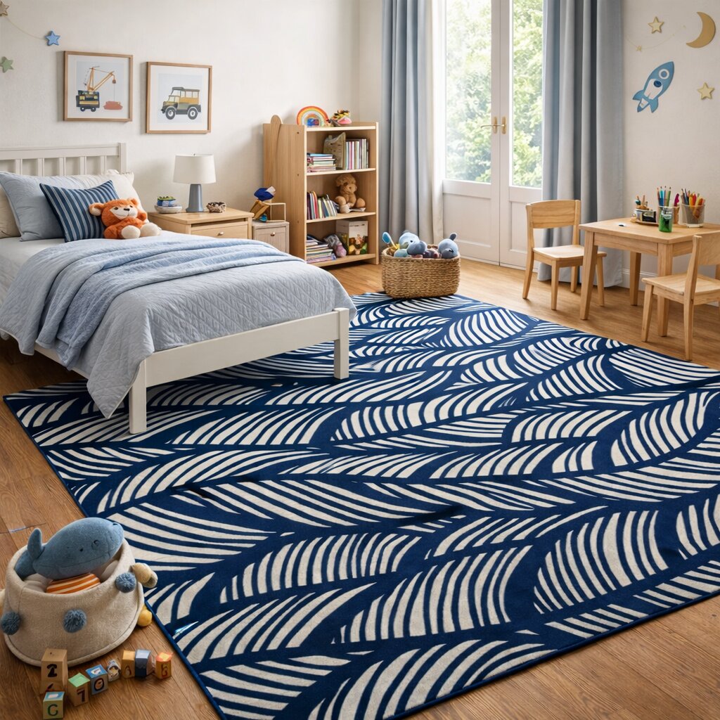 Ocean Wave Inspired Blue Rug