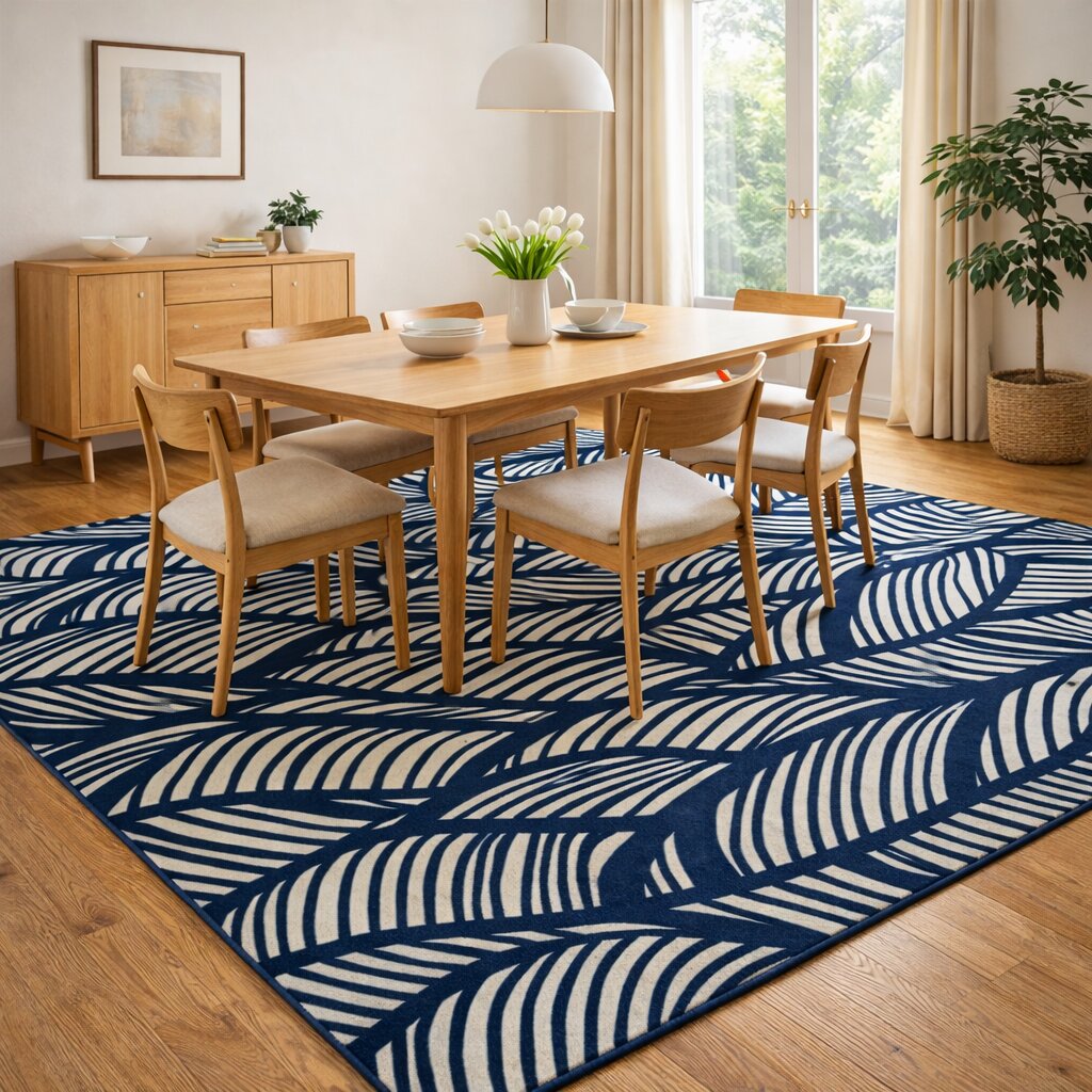 Ocean Wave Inspired Blue Rug