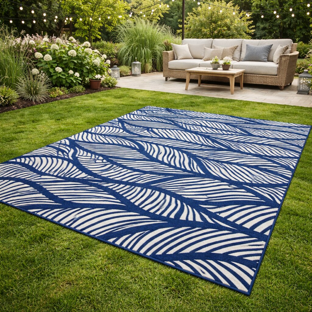 Ocean Wave Inspired Blue Rug