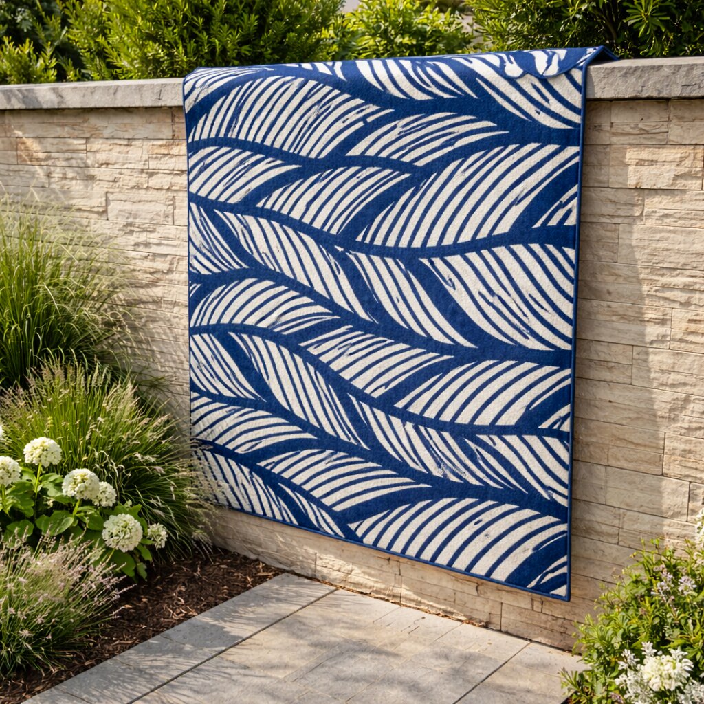 Ocean Wave Inspired Blue Rug