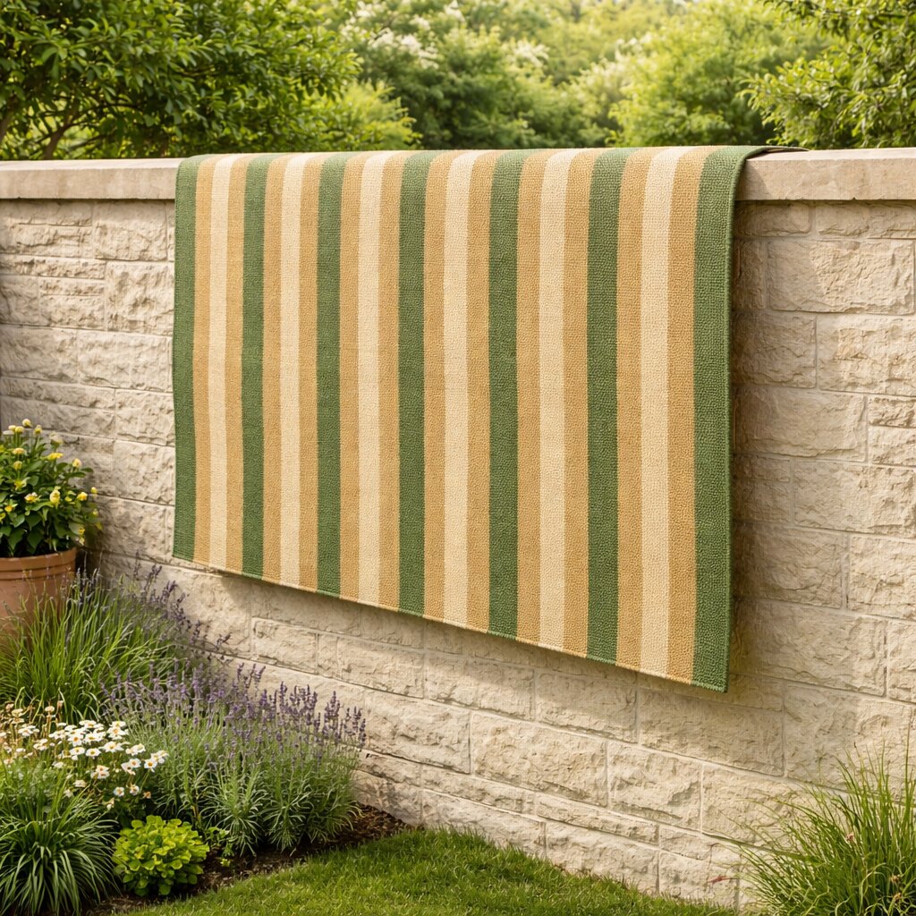 Earth Tone Striped Bedroom Rug