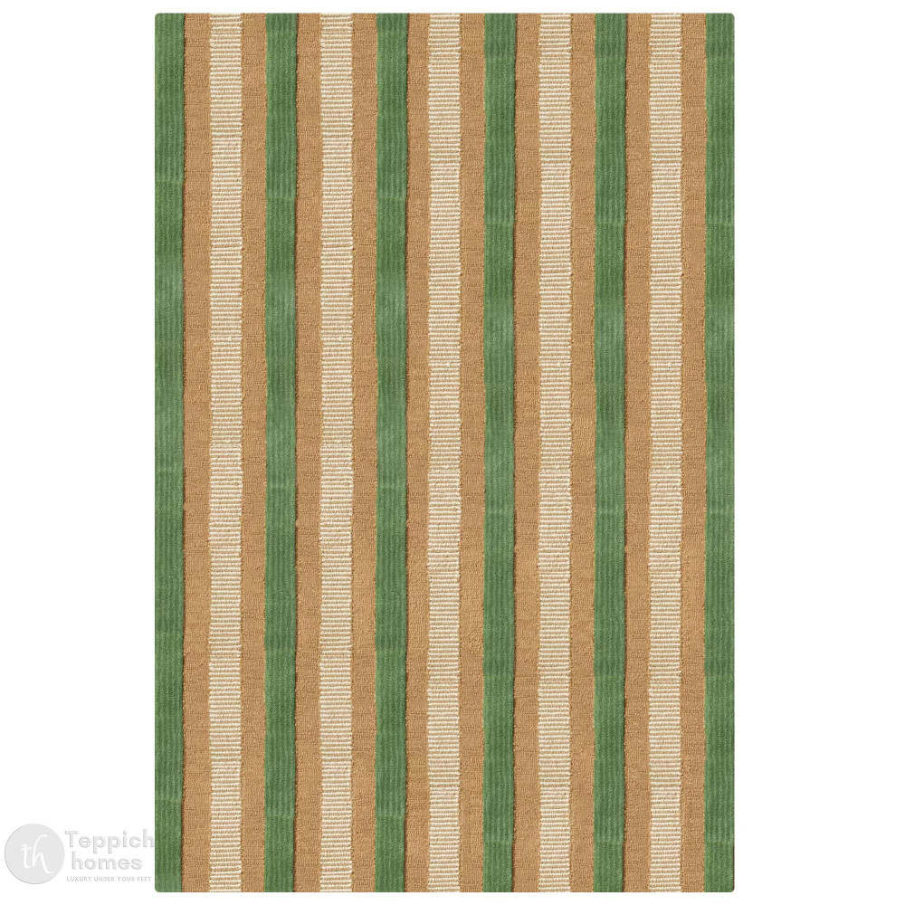 Image of Earth Tone Striped Bedroom Rug