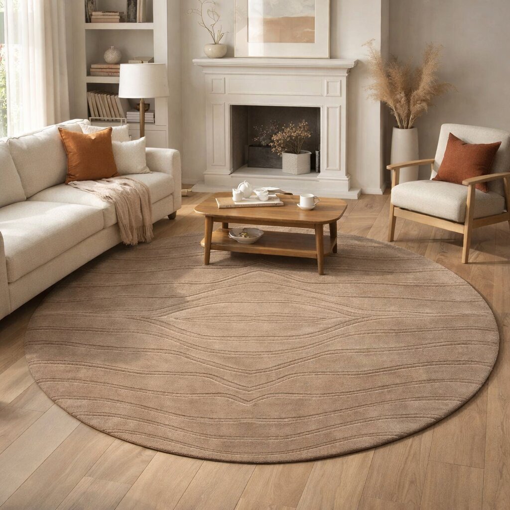 8x8 Wool rug  Tufted wool carpet  Round neutral rug  6x6 7x7 9x9 10x10  Handmade  14x14 Area rug