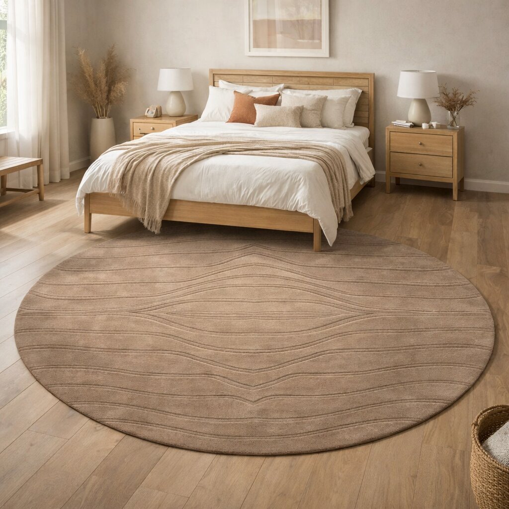 8x8 Wool rug  Tufted wool carpet  Round neutral rug  6x6 7x7 9x9 10x10  Handmade  14x14 Area rug