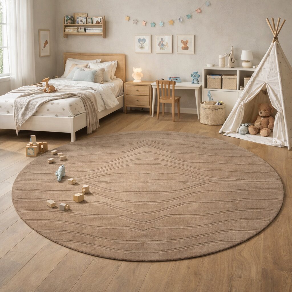 8x8 Wool rug  Tufted wool carpet  Round neutral rug  6x6 7x7 9x9 10x10  Handmade  14x14 Area rug