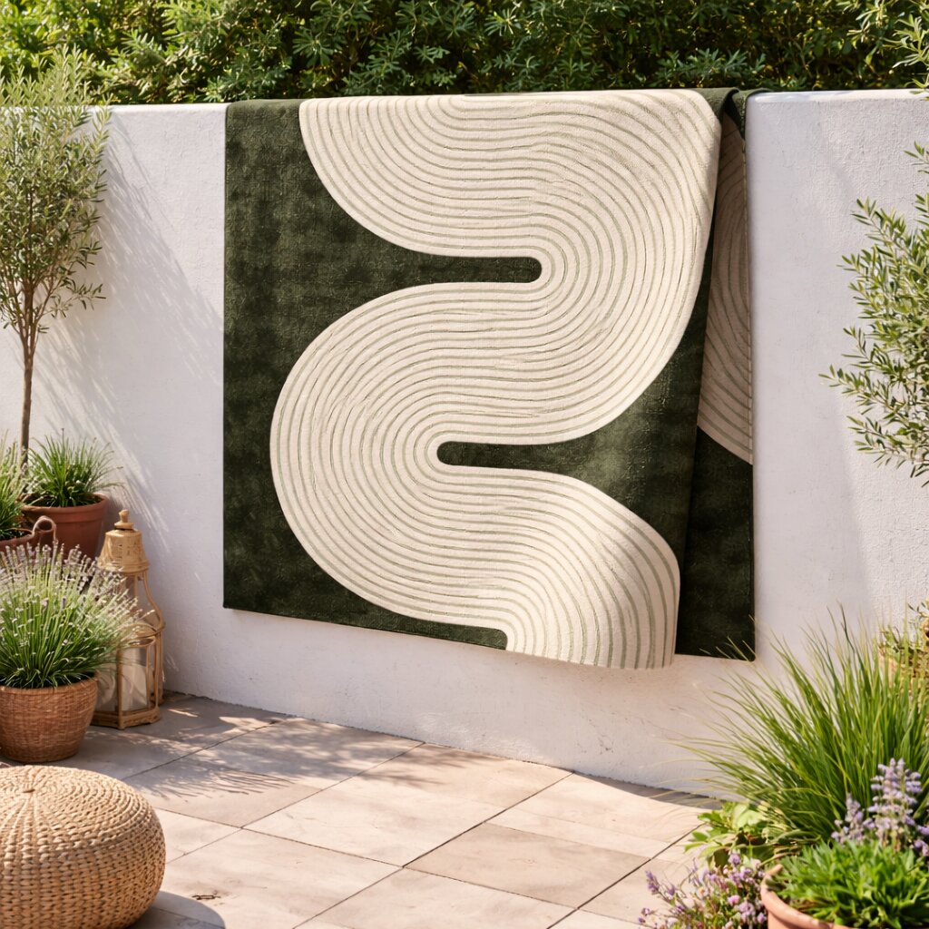 Abstract Wave Living Room Rug