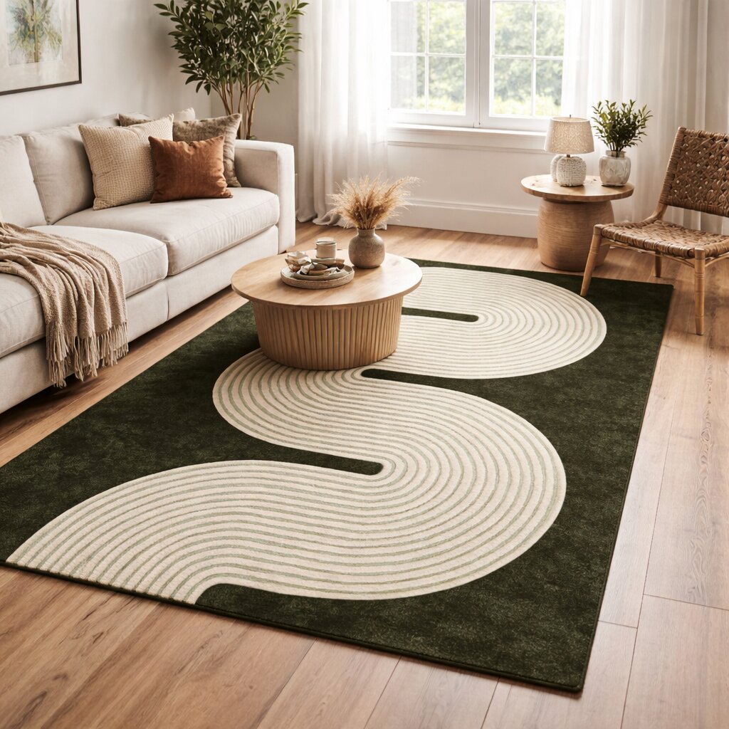 Abstract Wave Living Room Rug