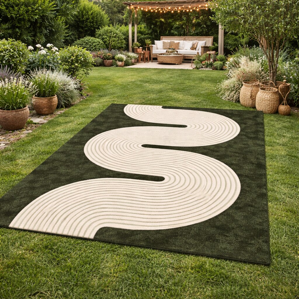 Abstract Wave Living Room Rug