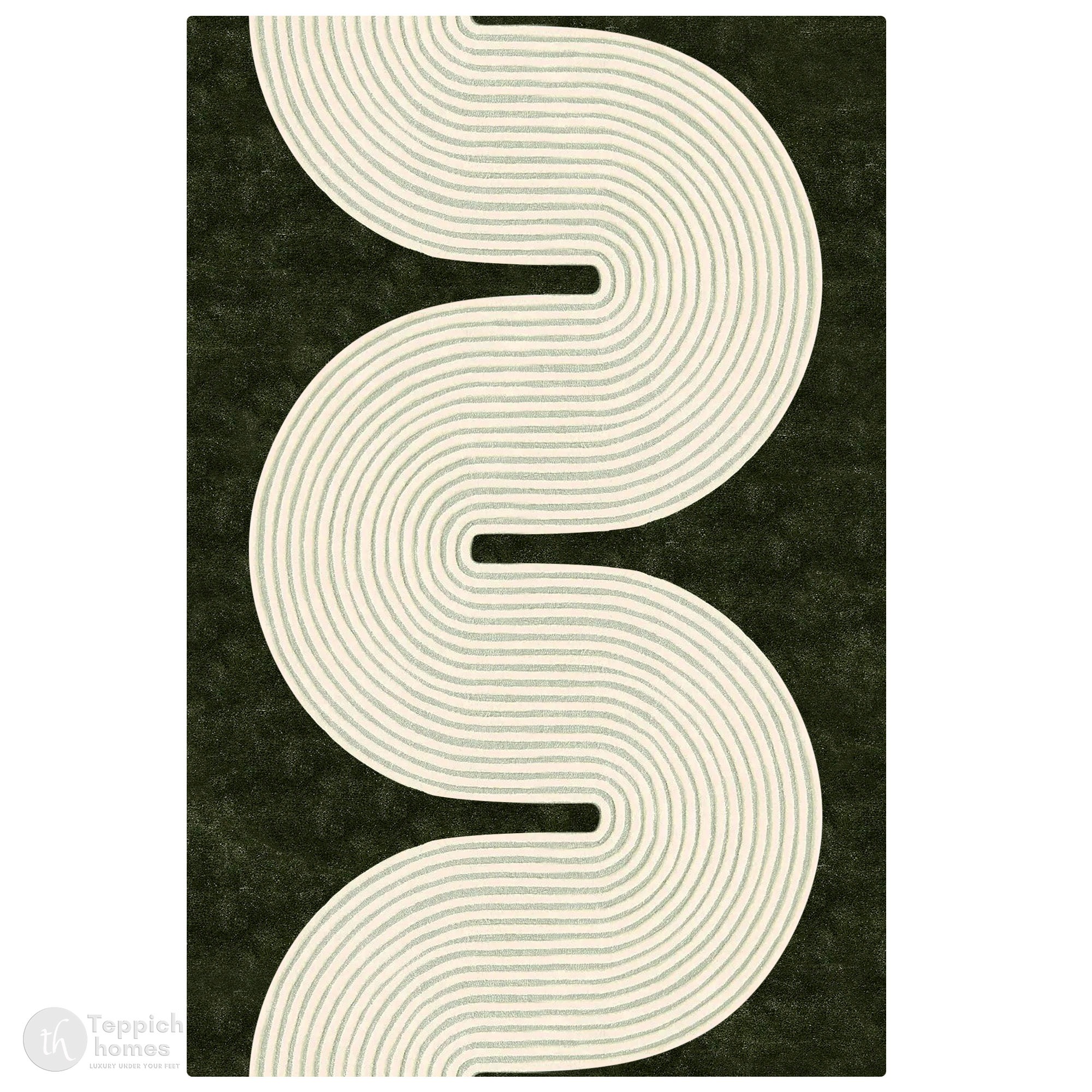 Abstract Wave Living Room Rug