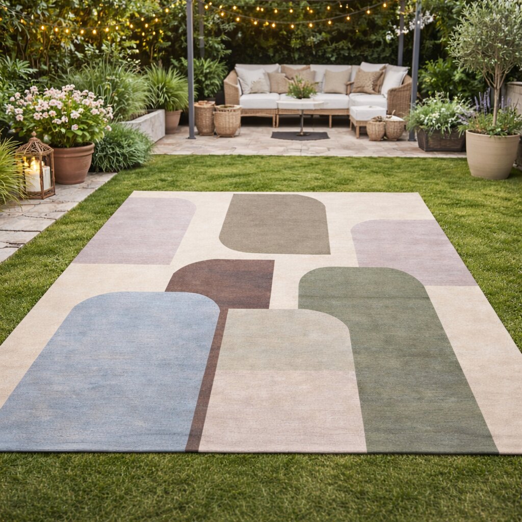 Contemporary Abstract Art Bedroom Area Rug