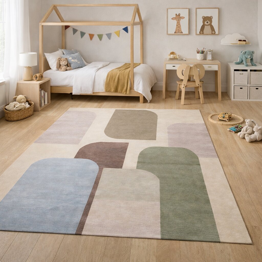 Contemporary Abstract Art Bedroom Area Rug