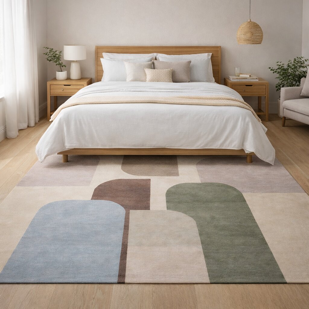Contemporary Abstract Art Bedroom Area Rug