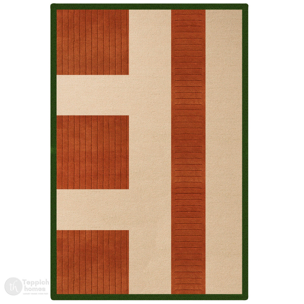 Image of Minimalist Linear Pattern Living Room Area Rug