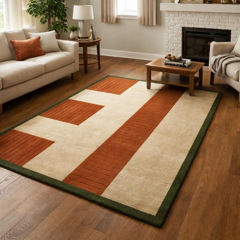 Minimalist Linear Pattern Living Room Area Rug