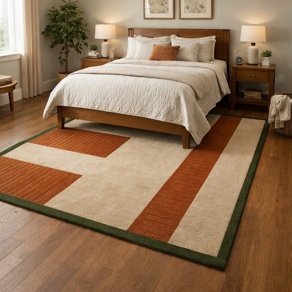 Minimalist Linear Pattern Living Room Area Rug