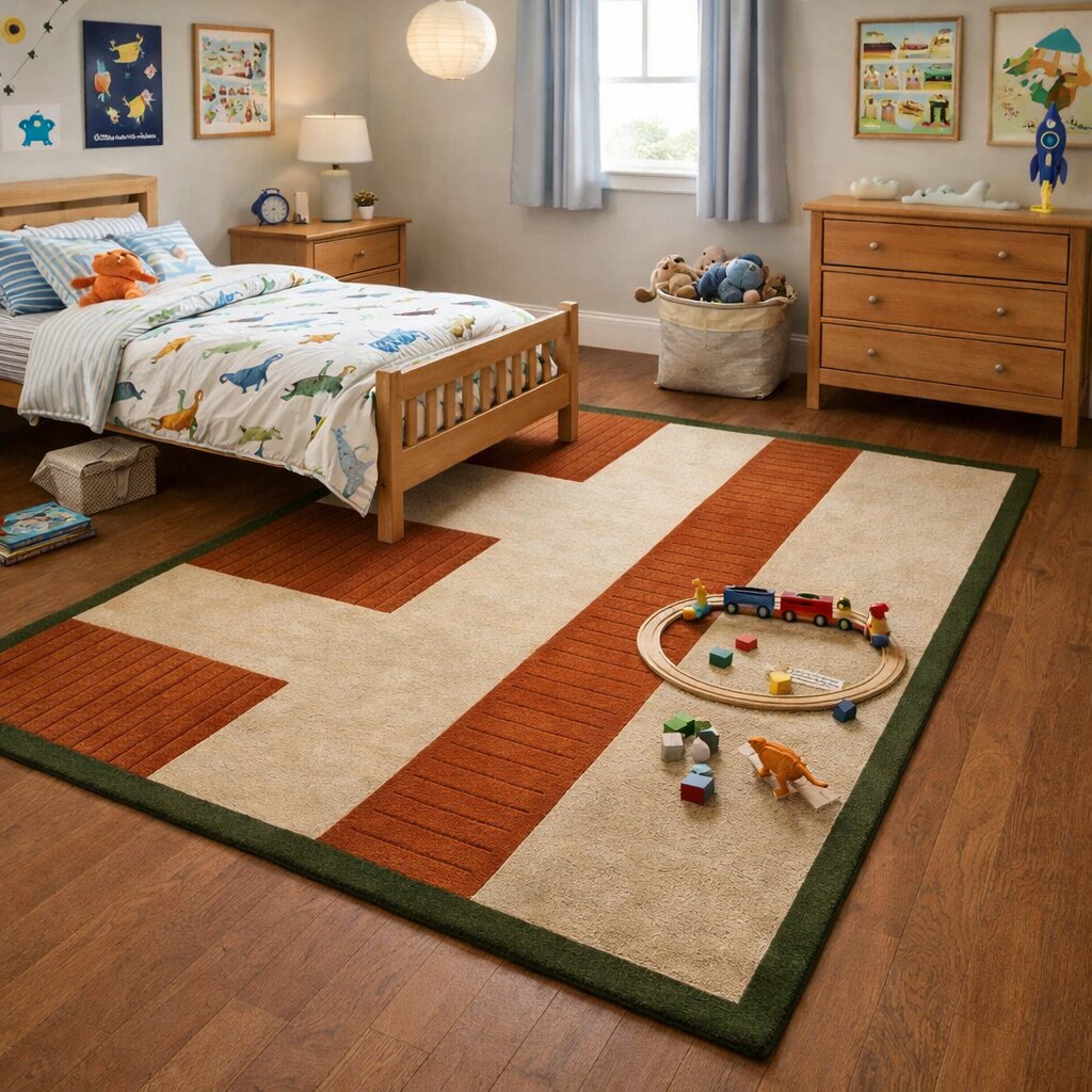 Minimalist Linear Pattern Living Room Area Rug