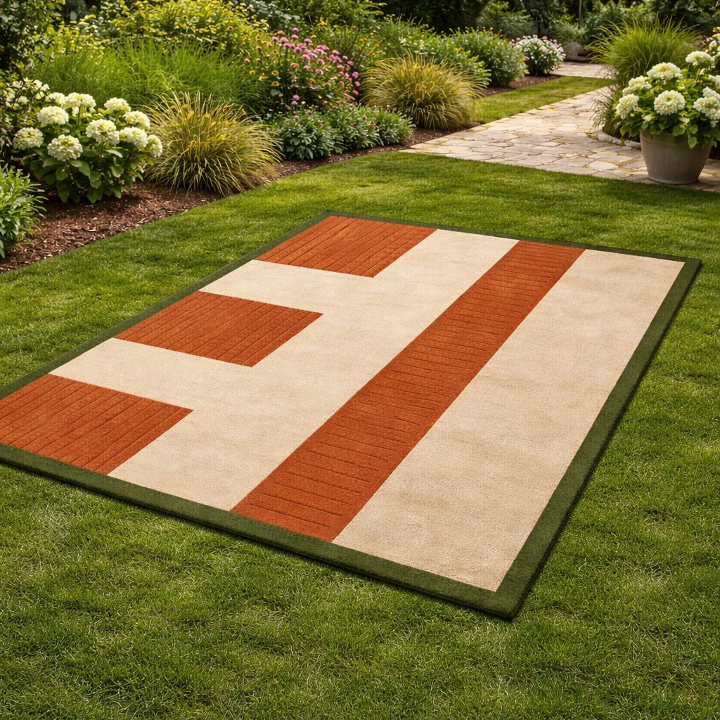 Minimalist Linear Pattern Living Room Area Rug