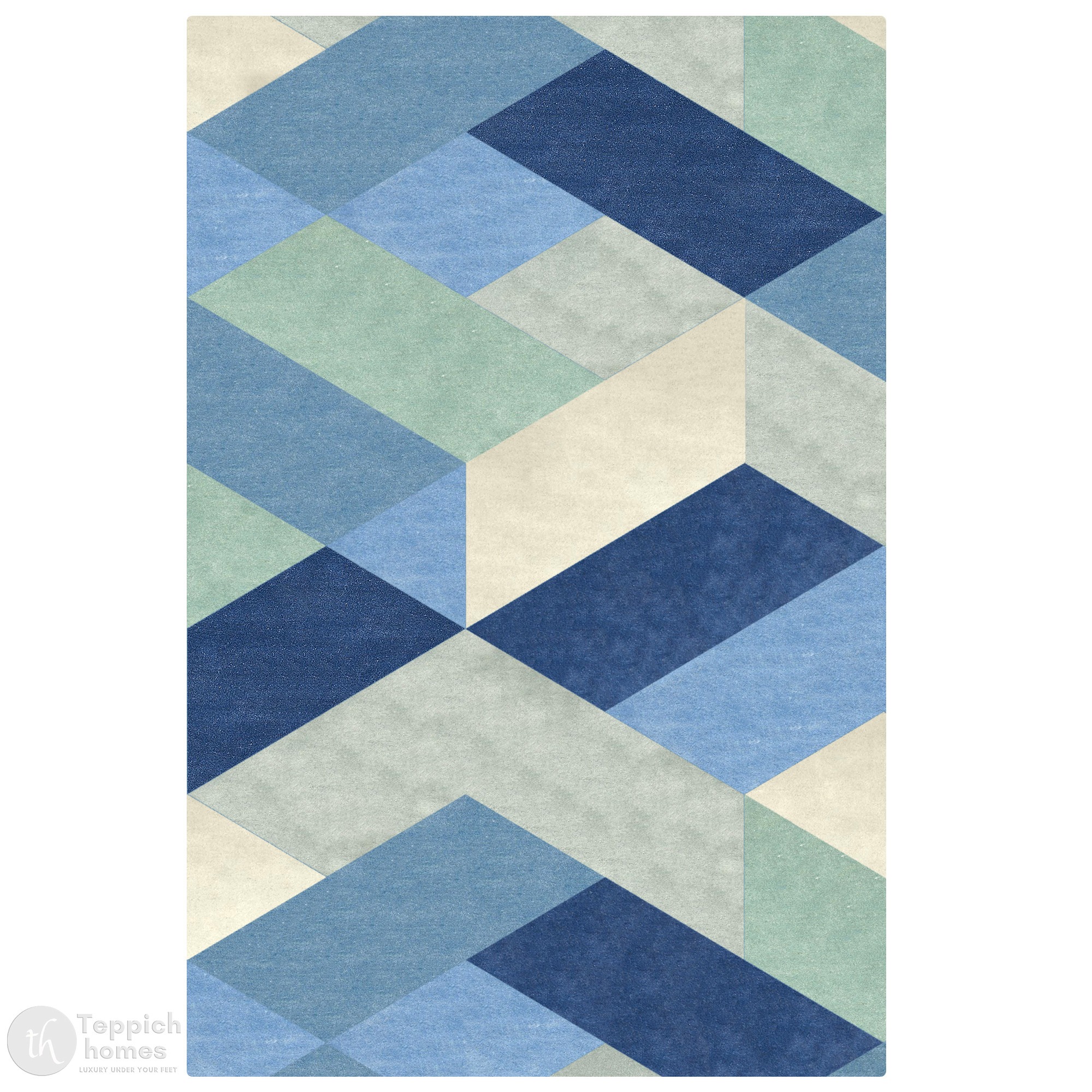 Modern Geometric Optical Illusion Multicolor Rug