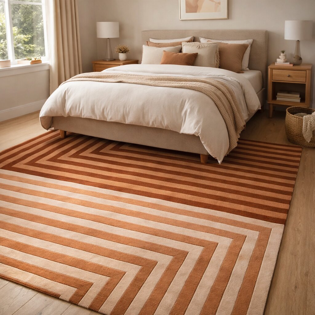 Modern Dual Tone Linear Rectangular Rug