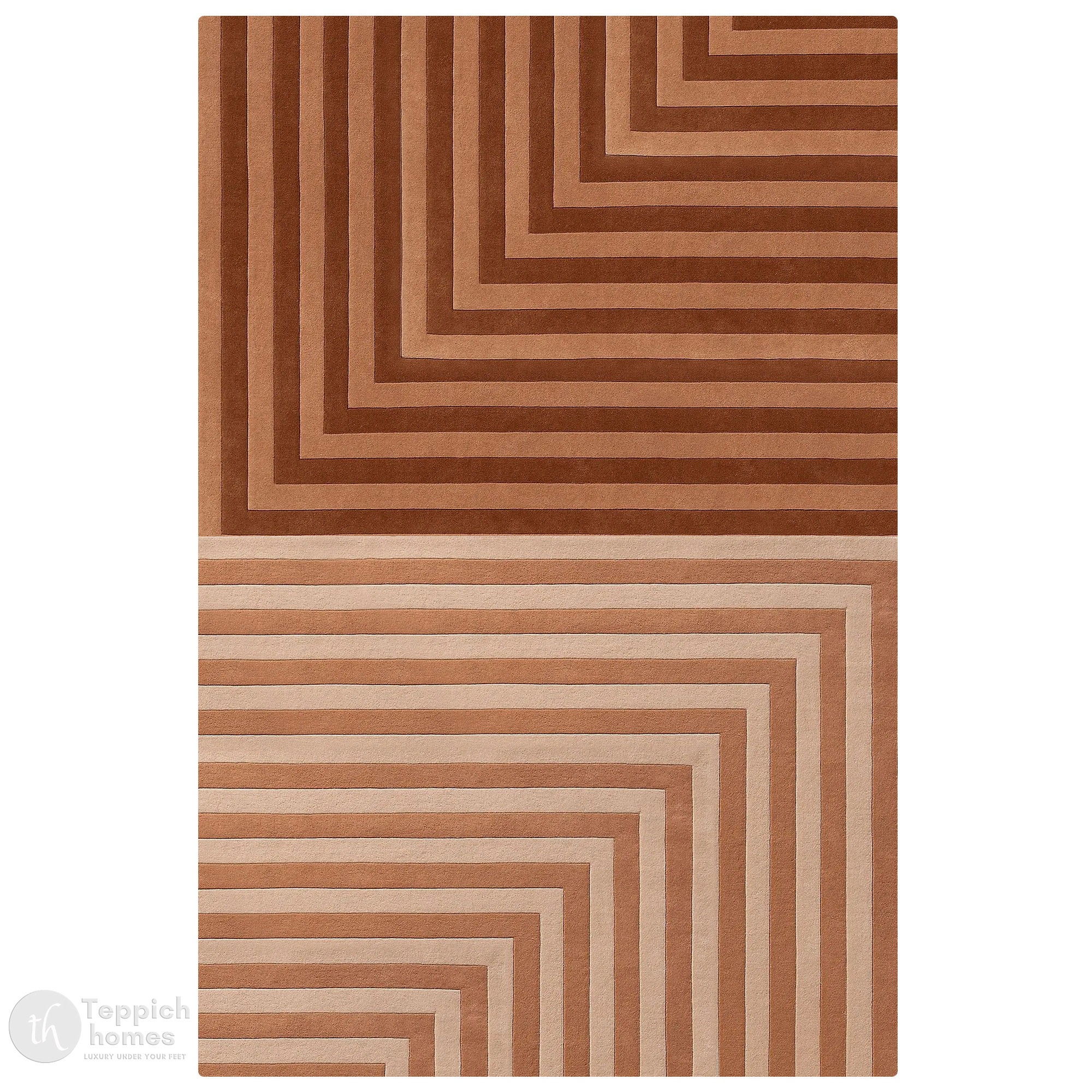 Modern Dual Tone Linear Rectangular Rug