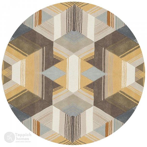 Round Tufte Circle Area Rug 7x7 8x8 9x9 10x10 Living Room