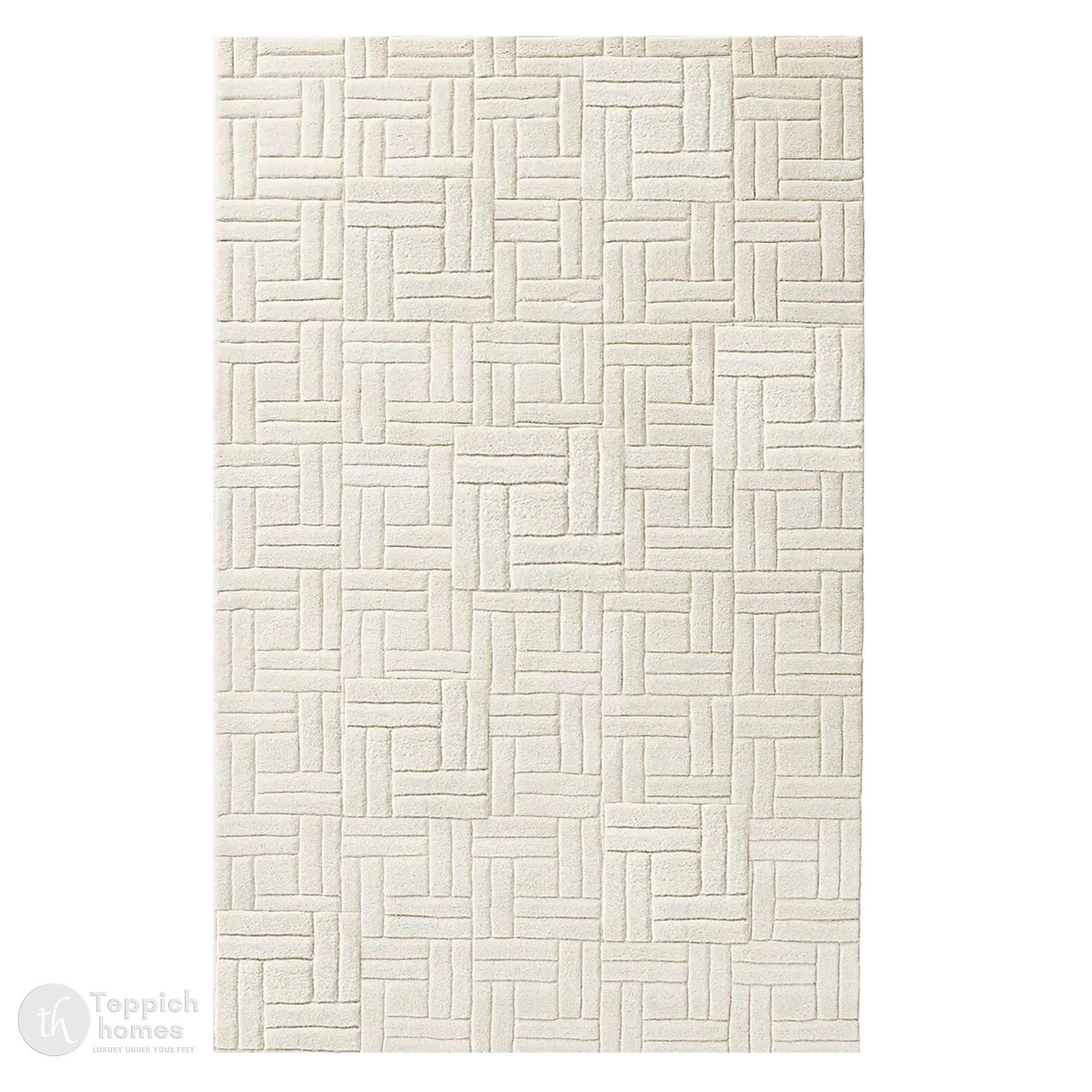 Handmade Tufted White Rug 5x7 5x8 6x8 6x9 Woolen Area Rug for Bedroom Living Room