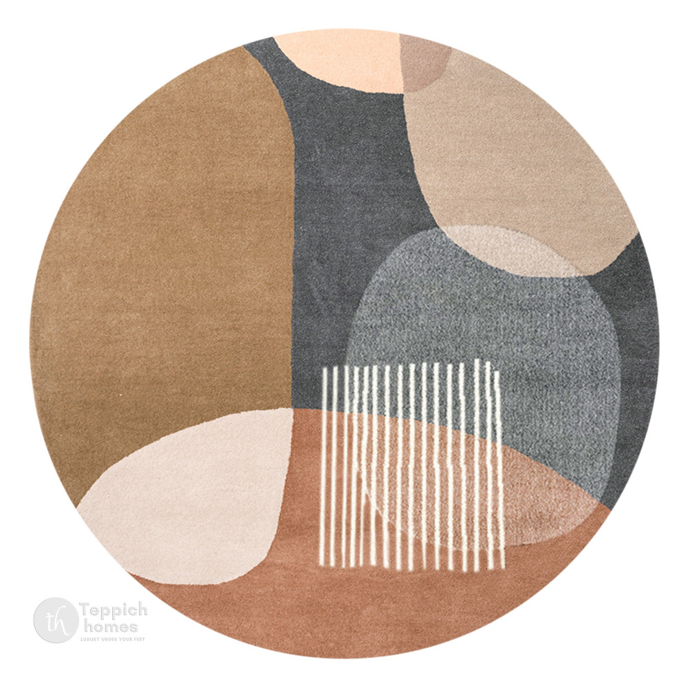 Image of Charcoal Carpet, Hand Tufted, 8x8, 9x9, 10x10, 11x11, Wool Carpet, Round Rug, Living Room, Bedroom