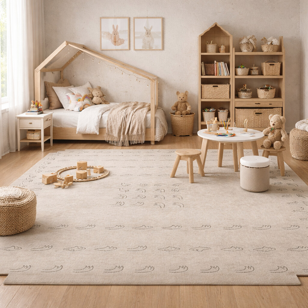 Woolen Area Rug Hand Tufted Beige Hand Design Carpet 8x10 8x11 9x10 9x12 Bedroom