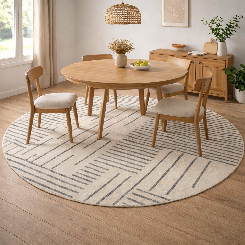 Round Rug Hand Tufted 6x6 7x7 8x8 9x9 Wool Area Rug Bedroom Living Room