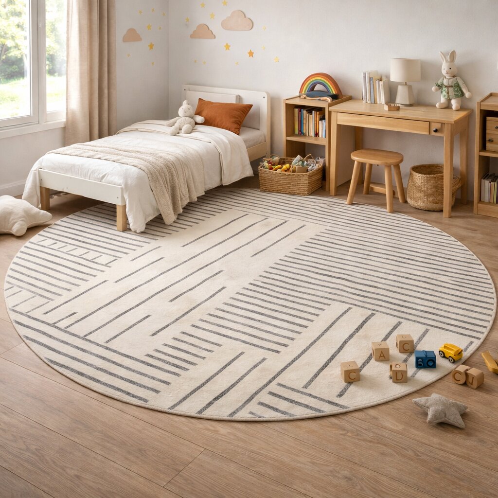 Round Rug Hand Tufted 6x6 7x7 8x8 9x9 Wool Area Rug Bedroom Living Room