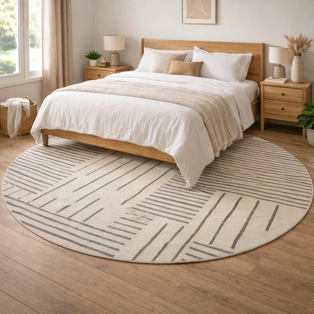 Round Rug Hand Tufted 6x6 7x7 8x8 9x9 Wool Area Rug Bedroom Living Room