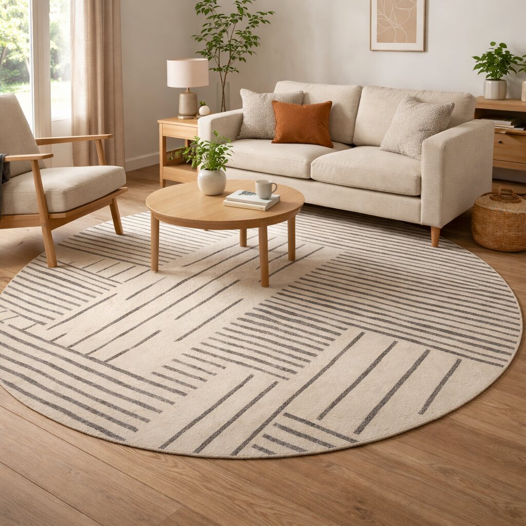 Round Rug Hand Tufted 6x6 7x7 8x8 9x9 Wool Area Rug Bedroom Living Room