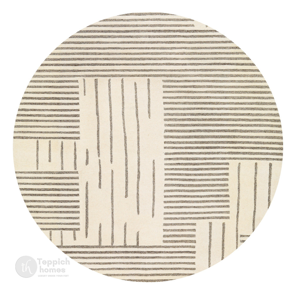 Image of Round Rug, Hand Tufted, 6x6, 7x7, 8x8, 9x9, Wool Area Rug, Bedroom, Living Room