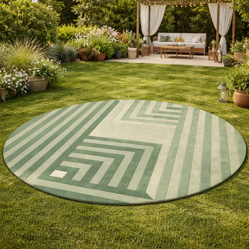 Hand Tufted Round Area Rug 6x6 8x8 9x9 Green Carpet Living Room Rug 16x16 Circle