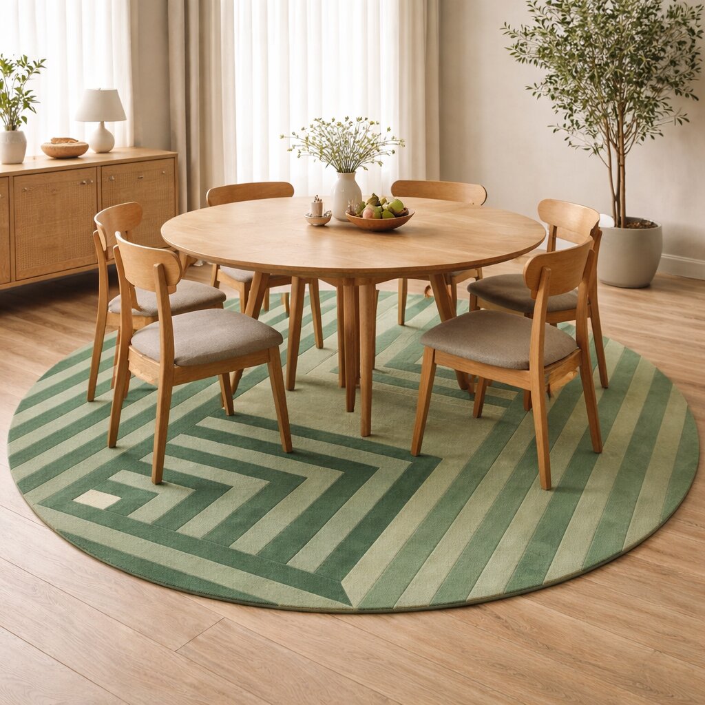 Hand Tufted Round Area Rug 6x6 8x8 9x9 Green Carpet Living Room Rug 16x16 Circle