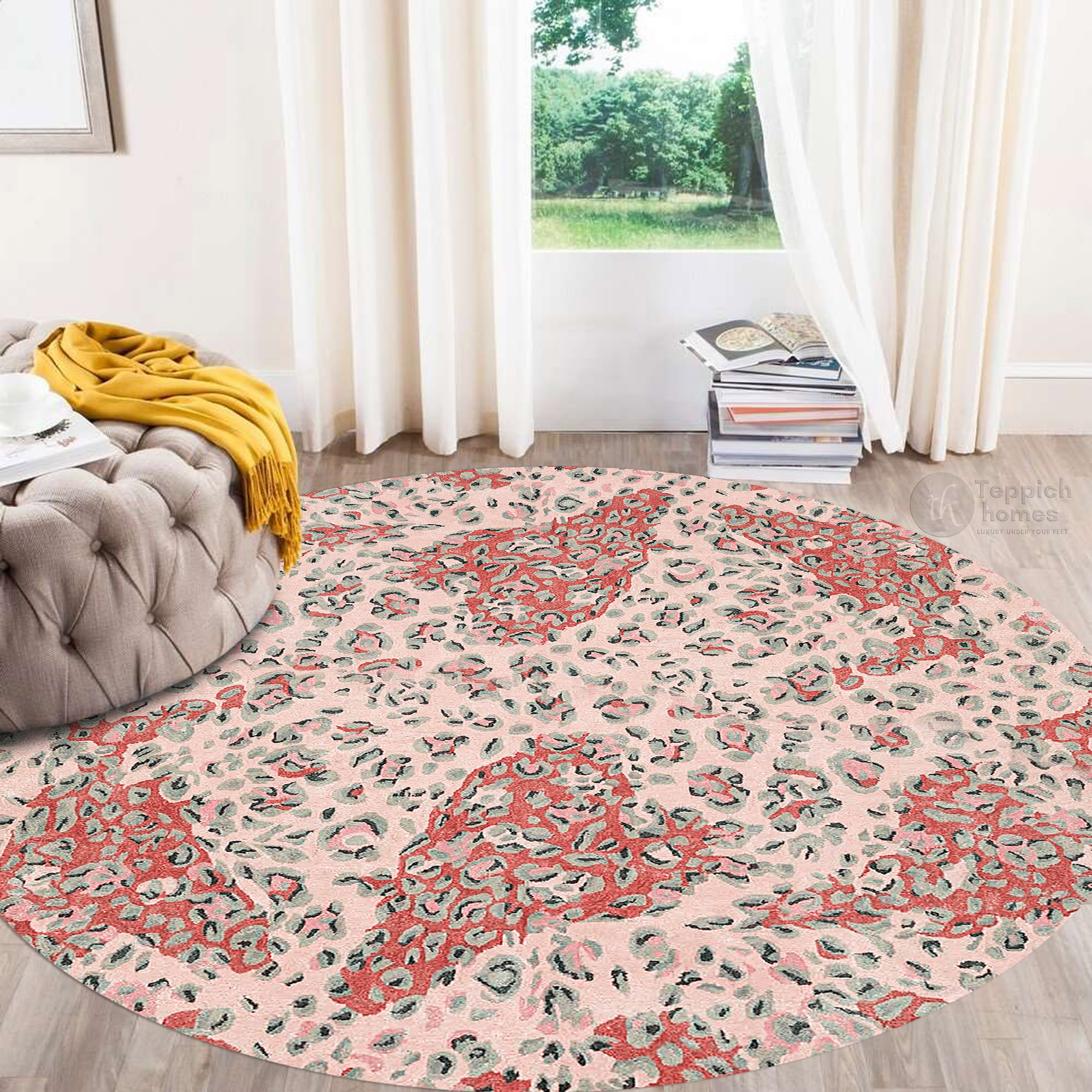 Tibetan Tiger Rug, Animal Print Rug, Hand Tufted, 9x9, 10x10, 11x11 ...