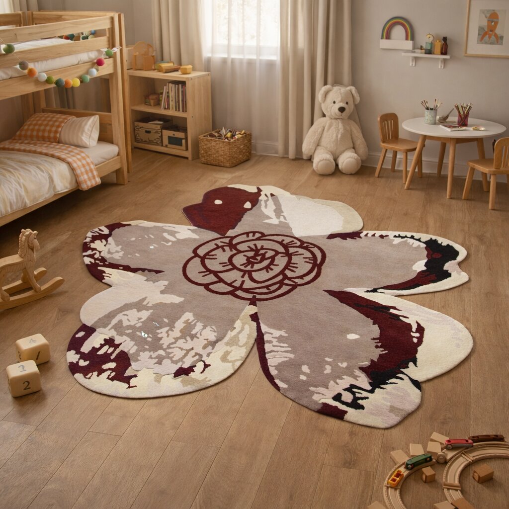 Flower Round Carpet 9x9 10x10 11x11 12x12 Wool Area Rug Handmade Tufte Bedroom Living Room