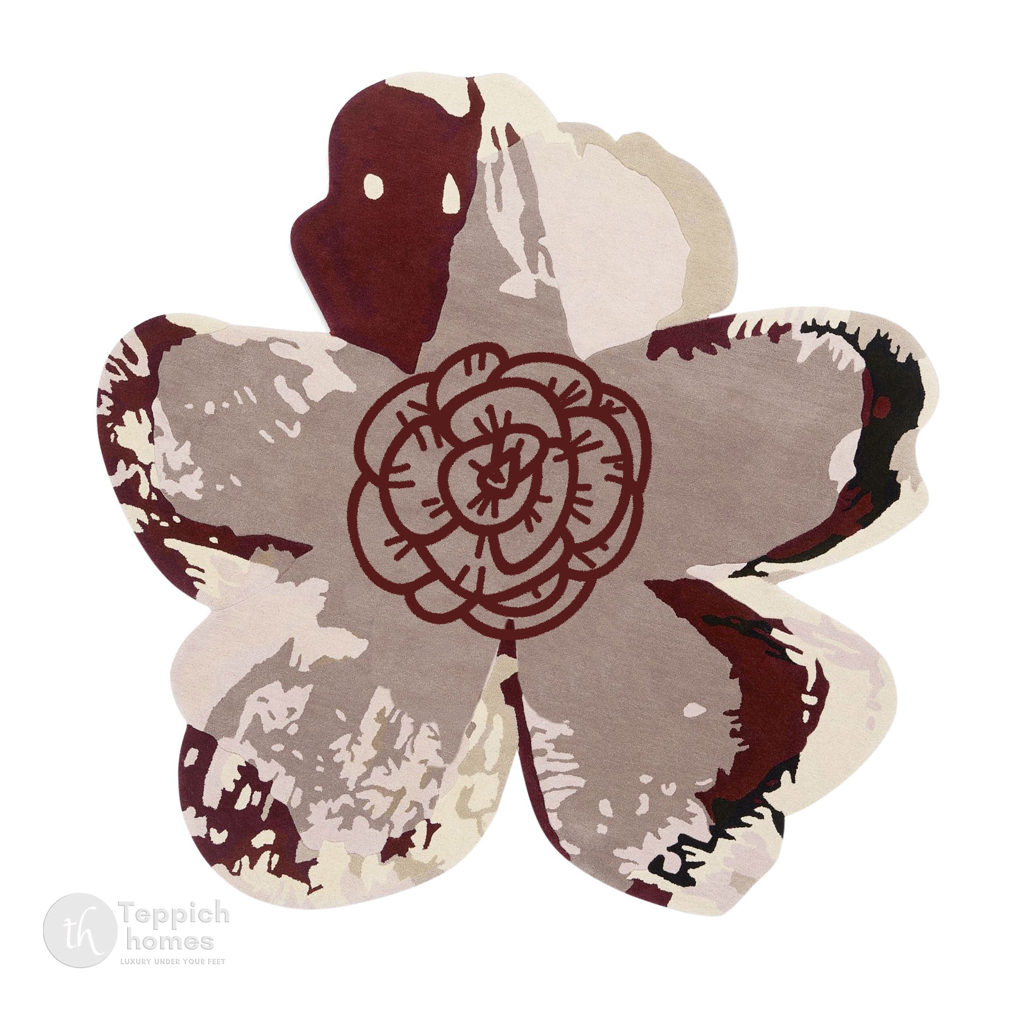 Flower Round Carpet 9x9 10x10 11x11 12x12 Wool Area Rug Handmade Tufte Bedroom Living Room