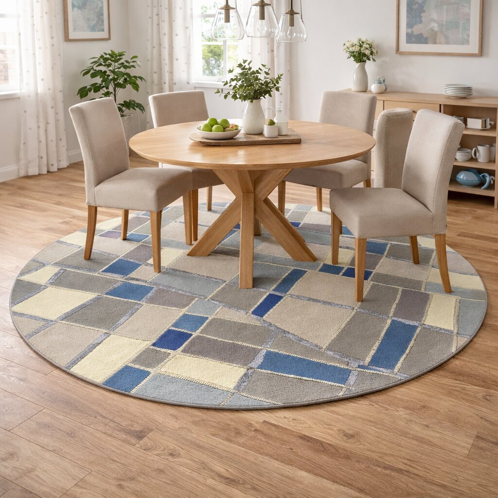 Grey wool rug  Tuft carpet  Handmade  Round area rug  9x9 8x8 7x7 6x6  Hallway Bedroom  Contemporary carpets