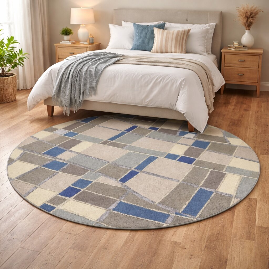 Grey wool rug  Tuft carpet  Handmade  Round area rug  9x9 8x8 7x7 6x6  Hallway Bedroom  Contemporary carpets