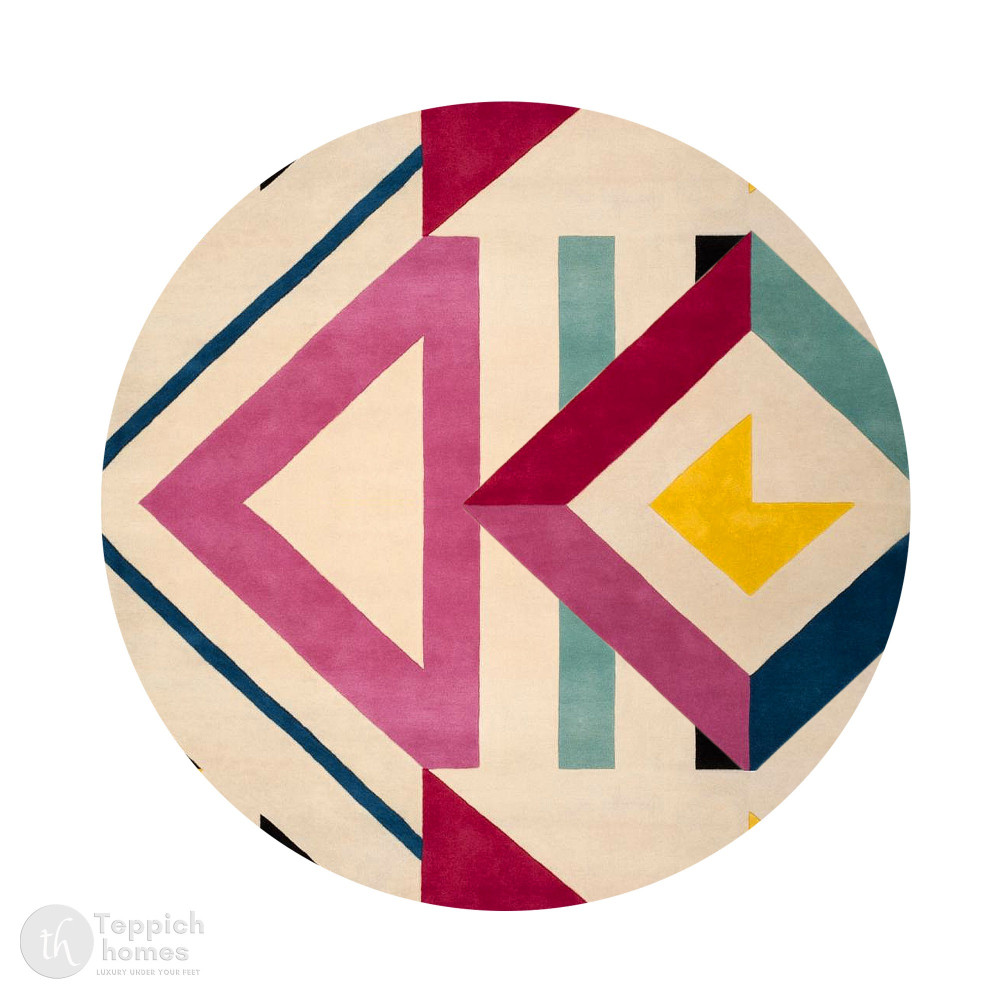 Image of Wool Carpet, Hand Tufted, 7x7, 8x8, 9x9, 10x10, Round Rug, Handmade