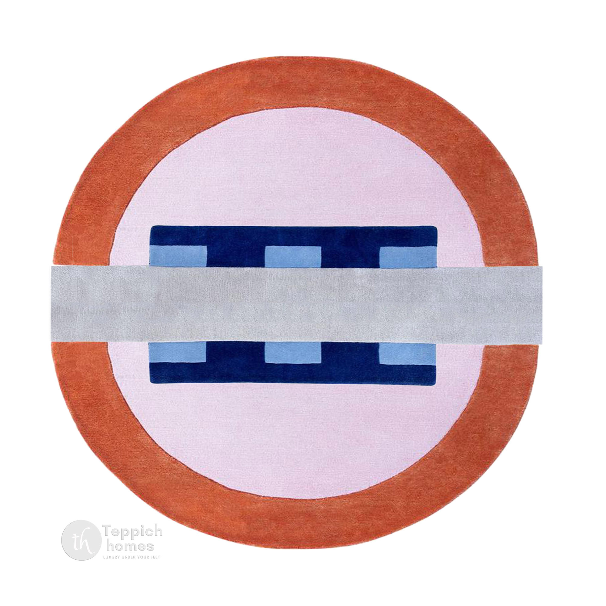 Round wool rug  Hand tuft  Pink area rugs  9x9 10x10 11x11  Bedroom Living room carpet  Geometric carpet