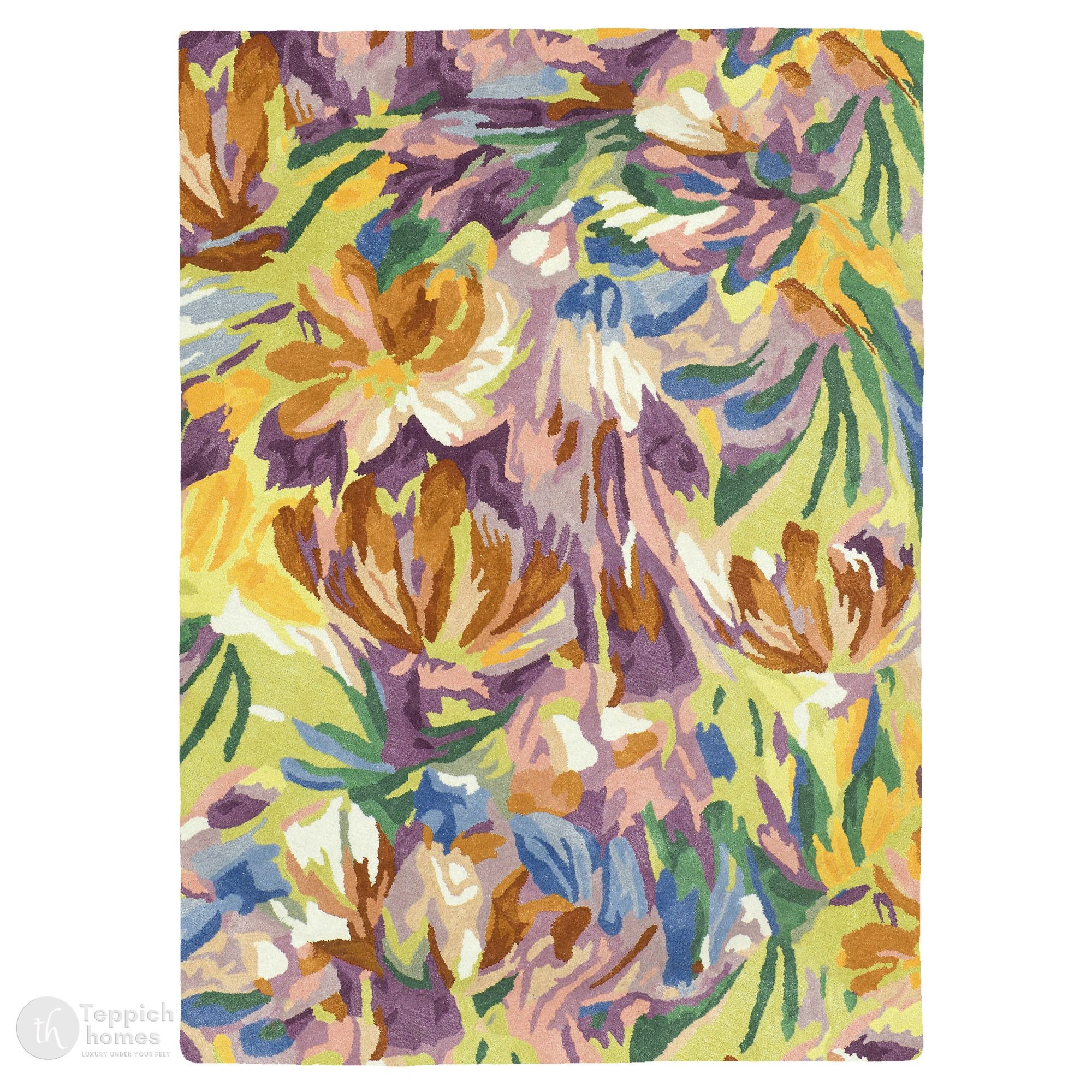 Flower Design Hand Tufted Wool Area Rug 5x7 5x8 6x8 6x9 Handmade Rug Living Room