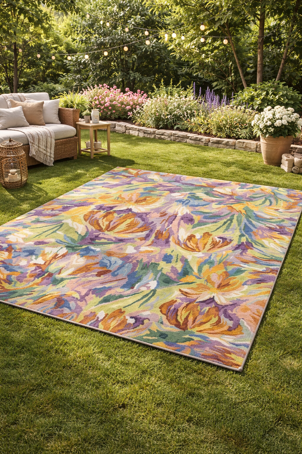 Flower Design Hand Tufted Wool Area Rug 5x7 5x8 6x8 6x9 Handmade Rug Living Room