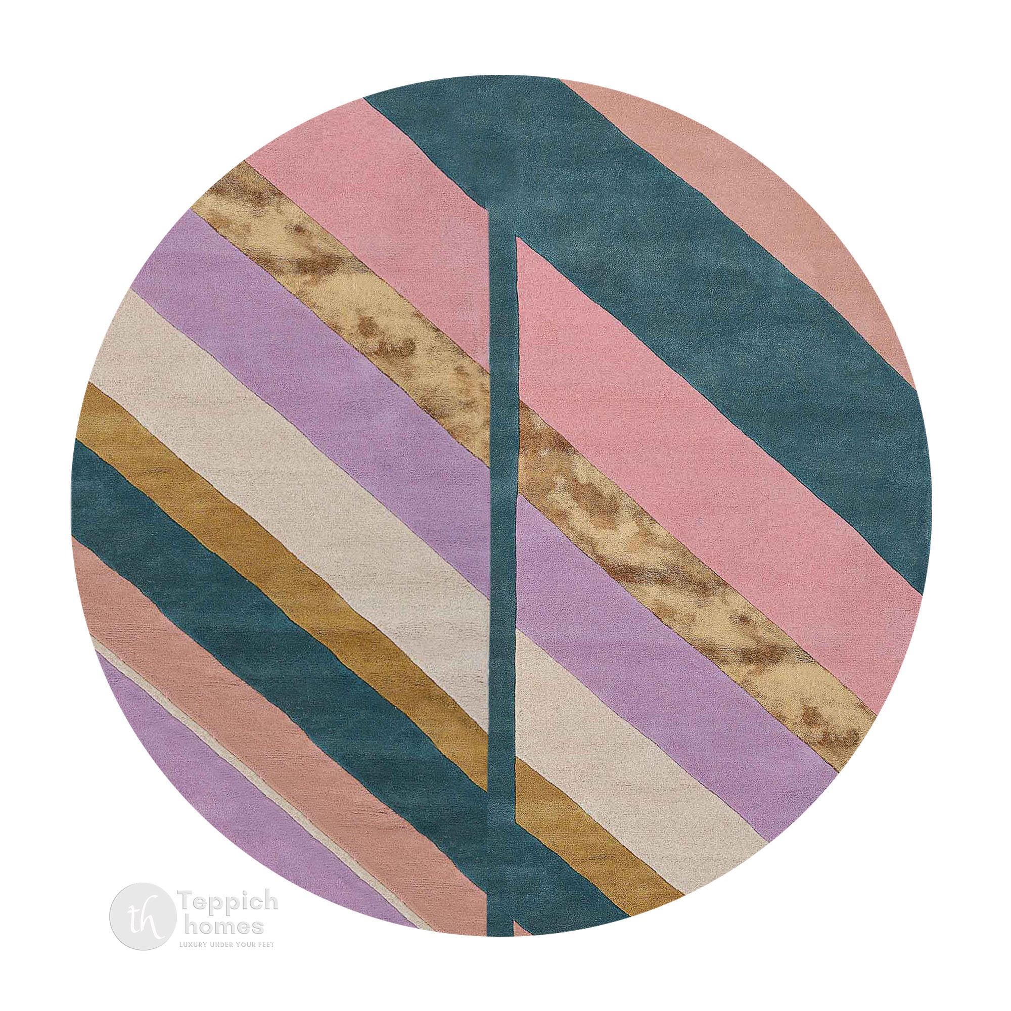 Pink Rug Wool Silk Carpet Hand Tufted 6x6 7x7 9x9 10x10 Round Rug Dinning Room