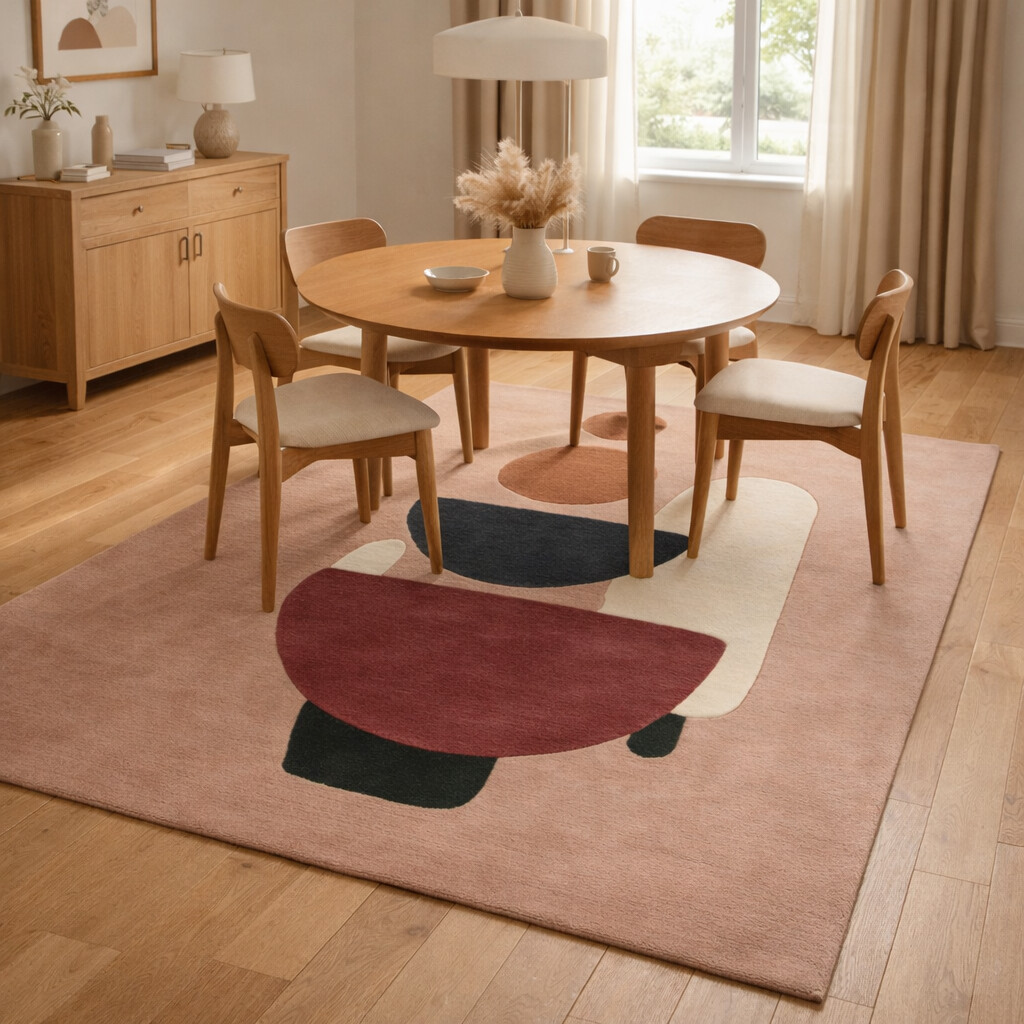 Pink Area Rug 4x6 5x7 5x8 Wool Area Rug Handmade Bedroom Floor Rugs