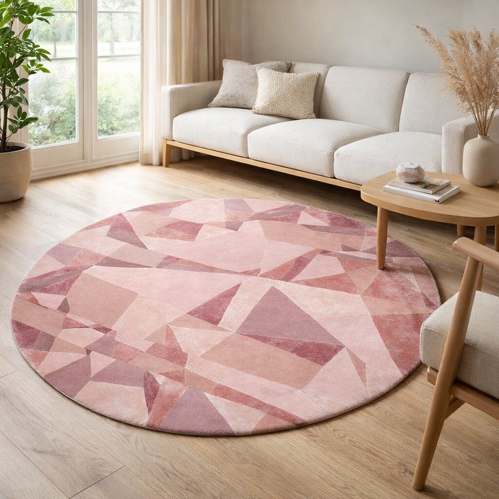 Round Rug Hand Tufted Wool Viscose Rug 7x7 8x8 9x9 Circle Carpet