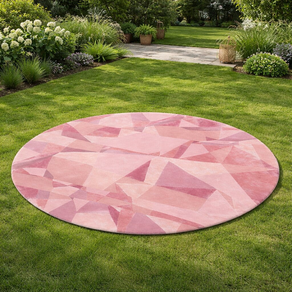 Round Rug Hand Tufted Wool Viscose Rug 7x7 8x8 9x9 Circle Carpet