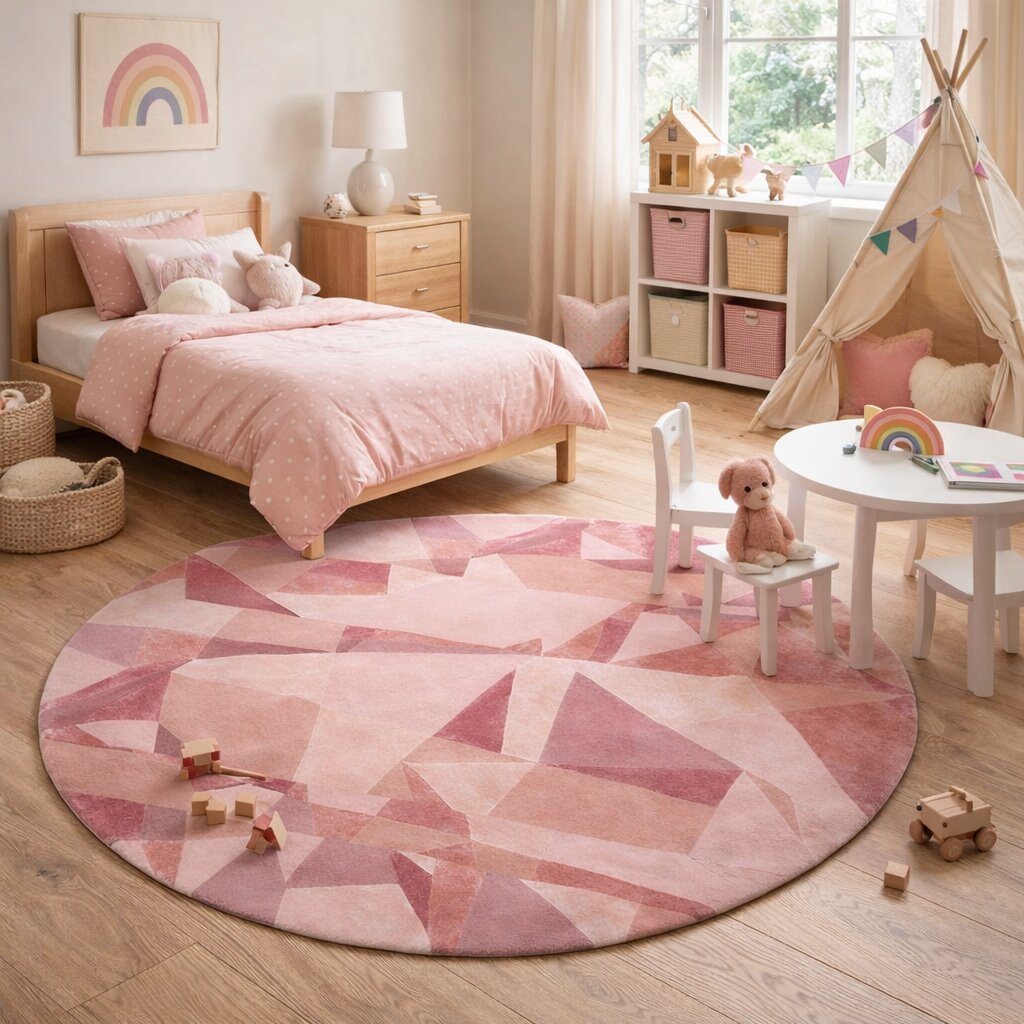 Round Rug Hand Tufted Wool Viscose Rug 7x7 8x8 9x9 Circle Carpet